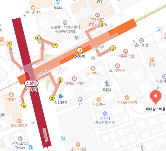 베테랑스어학원 약도